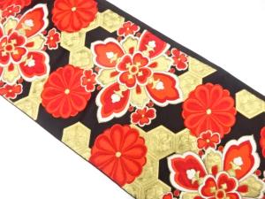 アンティーク　華紋に菊模様織り出し袋帯（着用可）